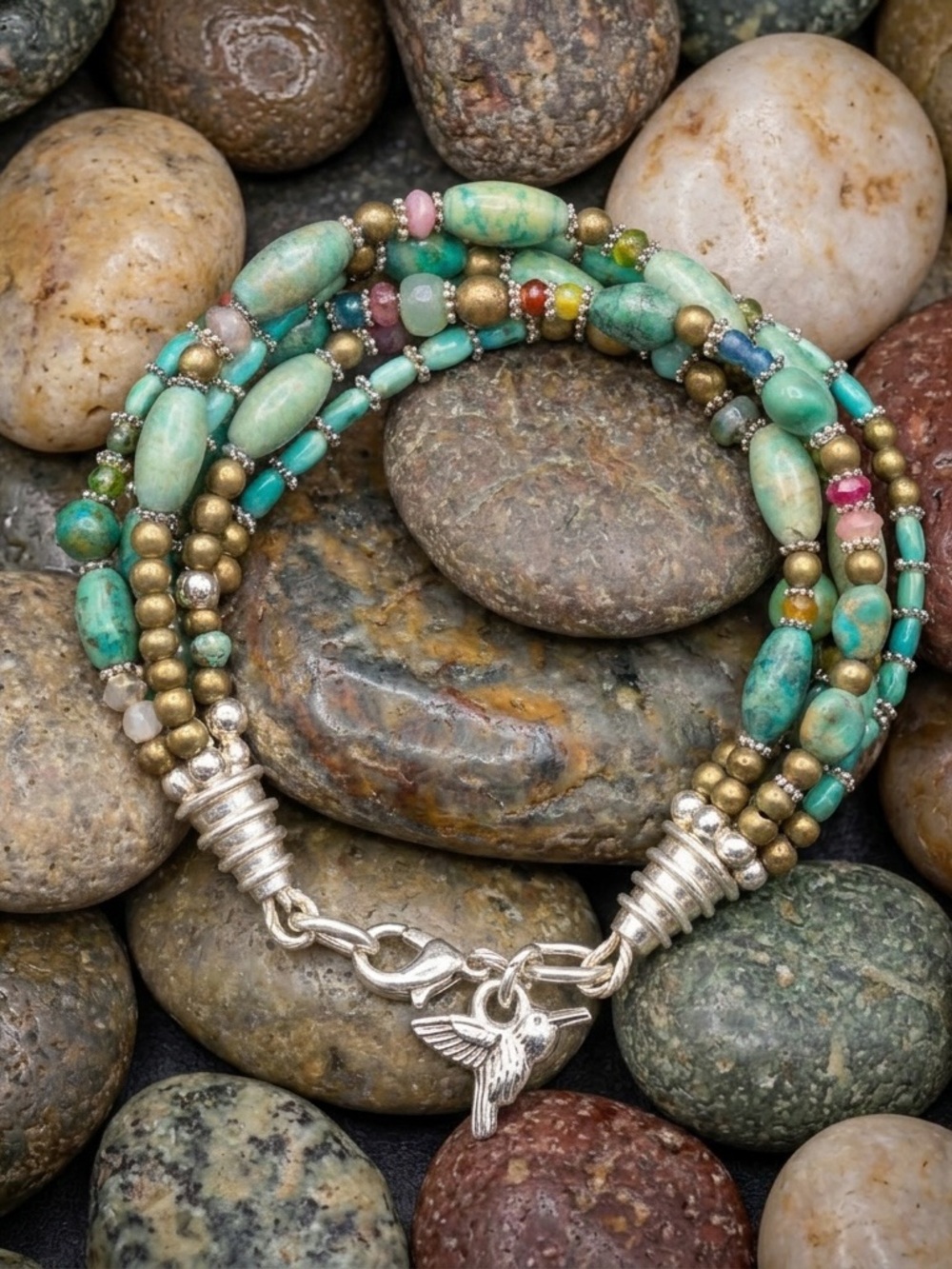 Tourmaline & Turquoise Multi-Strand Bracelet